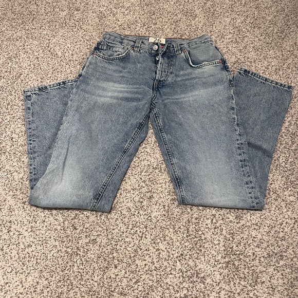Free People Light Blue Straight Leg Jeans - Picture 2 of 10